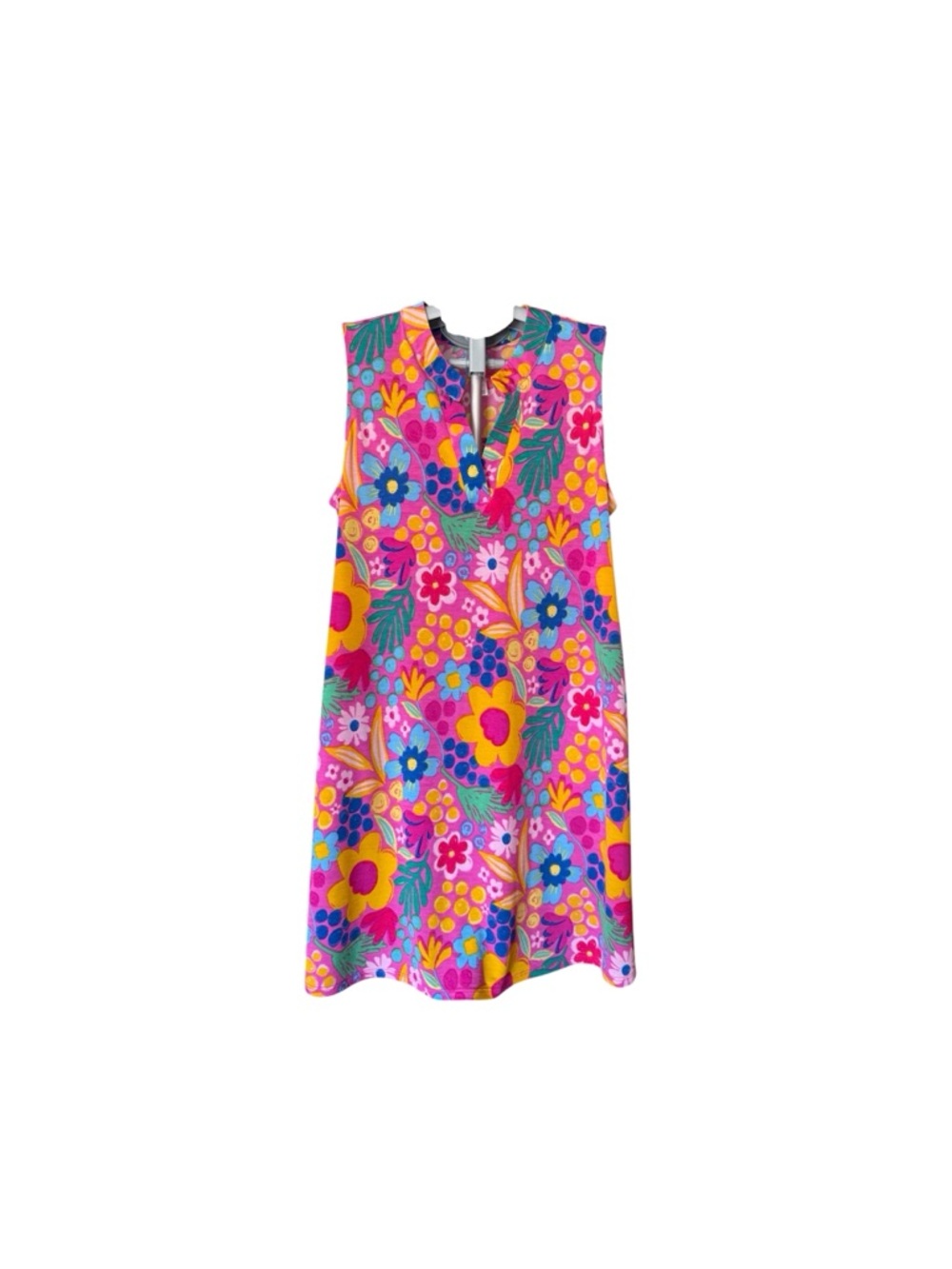 Dear Scarlett Pink Floral Shift Dress with Multicolor Blooms